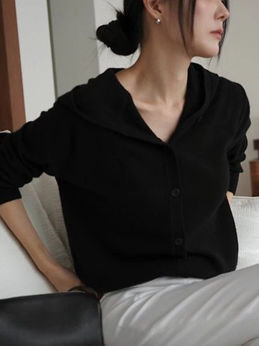 Wool cashmere Hoodie button cardigan Wool cashmere Hoodie button cardigan by Moani for Women - catalog view