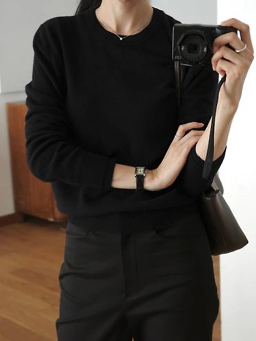 Wool cashmere double lipped round neck knit  by Moani for Women - catalog view