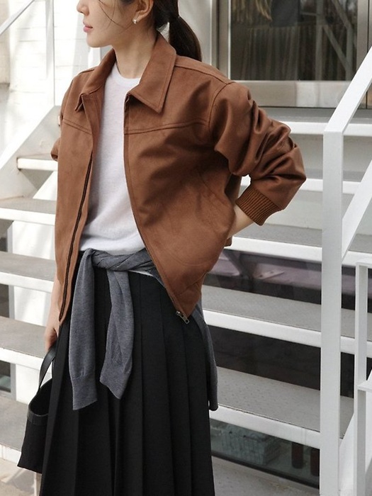 Suede bomber jacket Suede bomber jacket by Moani for Women - catalog view