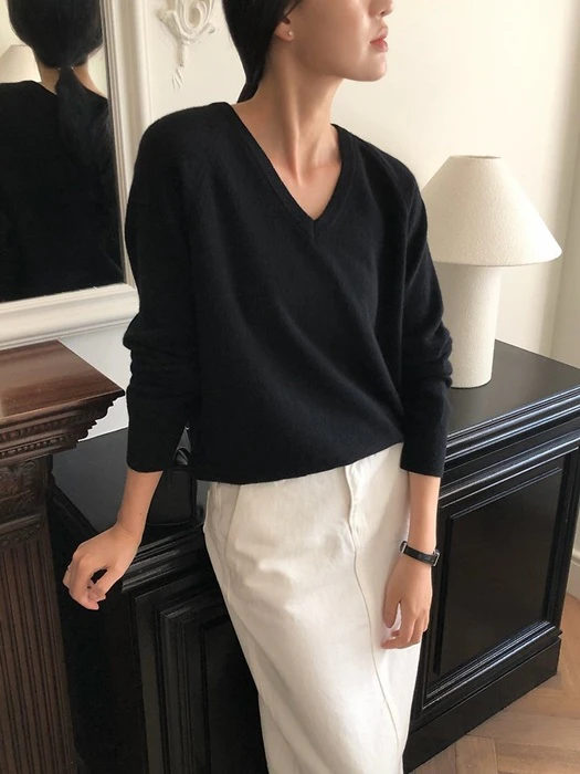 V neck wool cashmere knit V neck wool cashmere knit by Moani for Women - catalog view