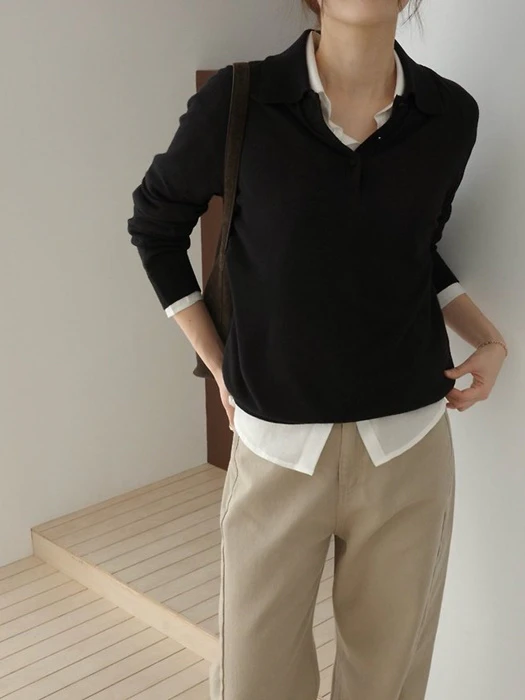 Silk wool collar button knit Silk wool collar button knit by Moani for Women - catalog view