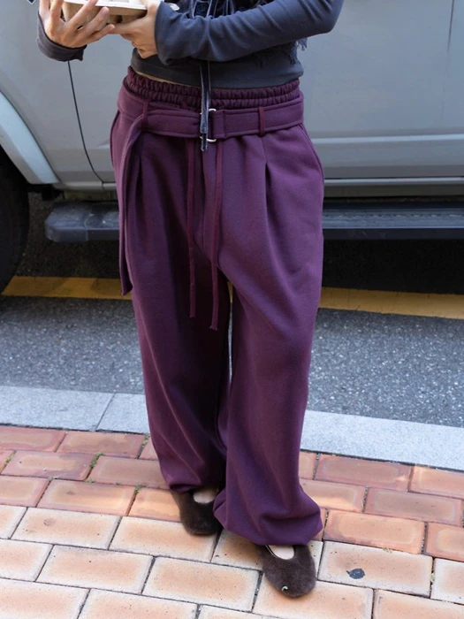 Premium Heavy Weight Belted Sweat Pants Premium Heavy Weight Belted Sweat Pants by Inssense for Women - catalog view