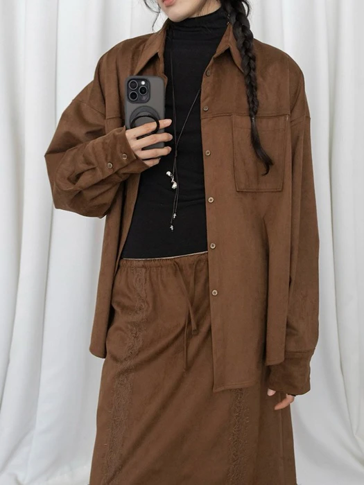 Oversized Suede Shirt Oversized Suede Shirt by Inssense for Women - catalog view