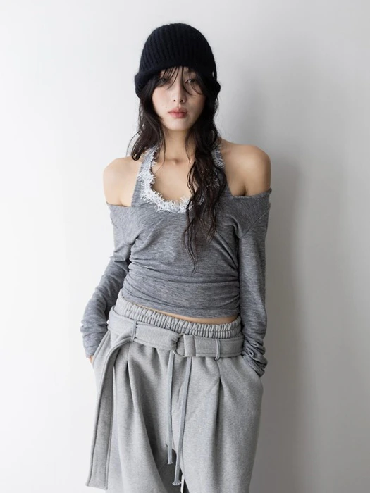Lace Halter Layered Soft Top Lace Halter Layered Soft Top by Inssense for Women - catalog view