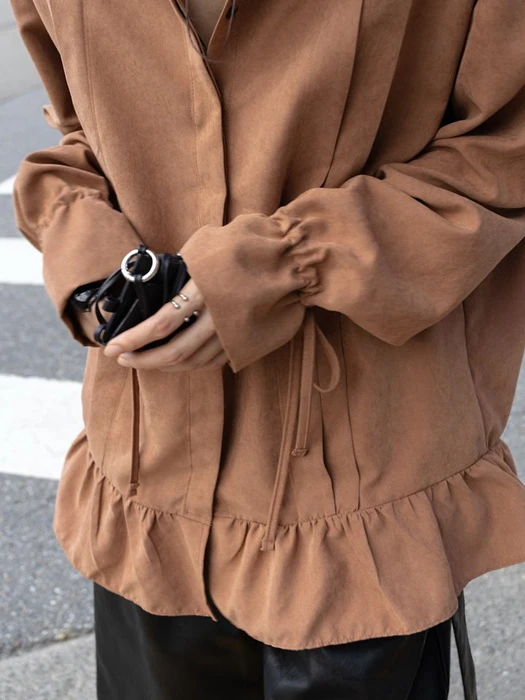 Suede Pintuck Shirring Blouse Suede Pintuck Shirring Blouse by Inssense for Women - catalog view