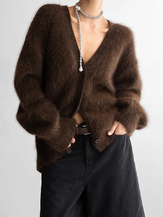 LUX Mink Angora Oversized Knit Cardigan by Paper Moon for Women - catalog view