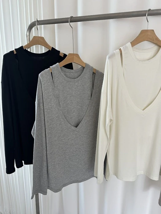 Moment Deep V-Neck Tee by Dress U for Women - catalog view