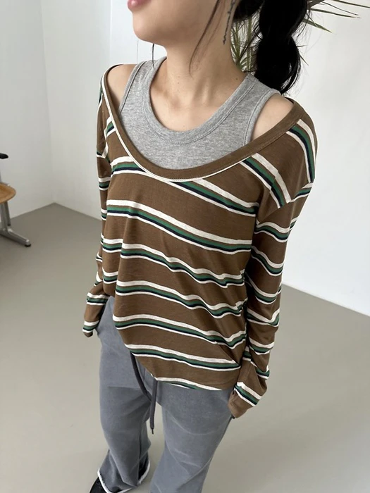 Hadden U-Neck Striped Tee Hadden U-Neck Striped Tee by Dress U for Women - catalog view