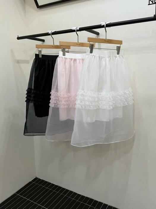Frill Mesh Skirt Frill Mesh Skirt by Person for Women - catalog view