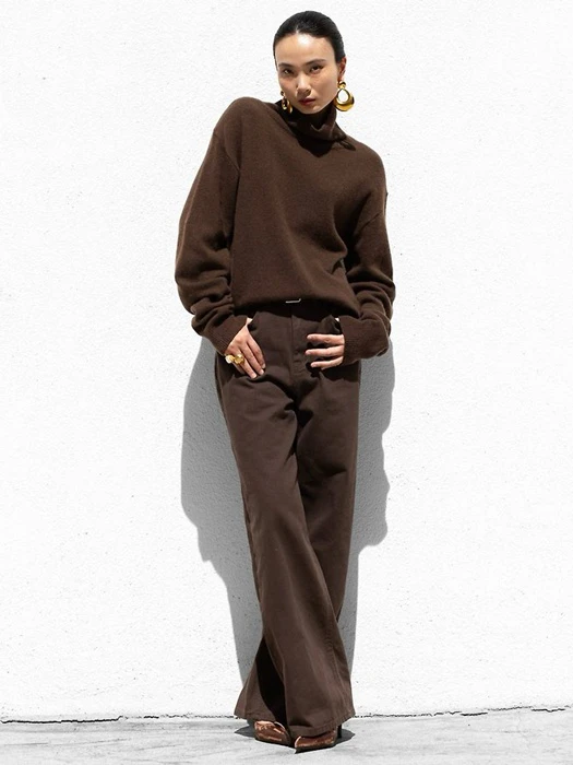 Color Point Wide Cotton Twill Trousers Color Point Wide Cotton Twill Trousers by Paper Moon for Women - catalog view