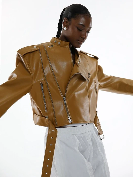 Double Zipped Detail Vegan Leather Buckle Belte Double Zipped Detail Vegan Leather Buckle Belte by Paper Moon for Women - catalog view