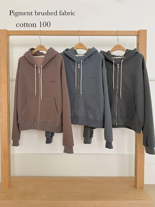Fleece Pigment Hooded Zip-Up Fleece Pigment Hooded Zip-Up by Hiyann for Women - catalog view