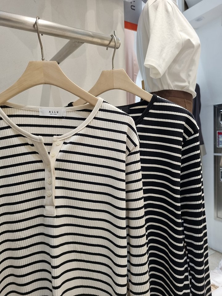 Loose Striped Button Tee by Allu for Women - view 5