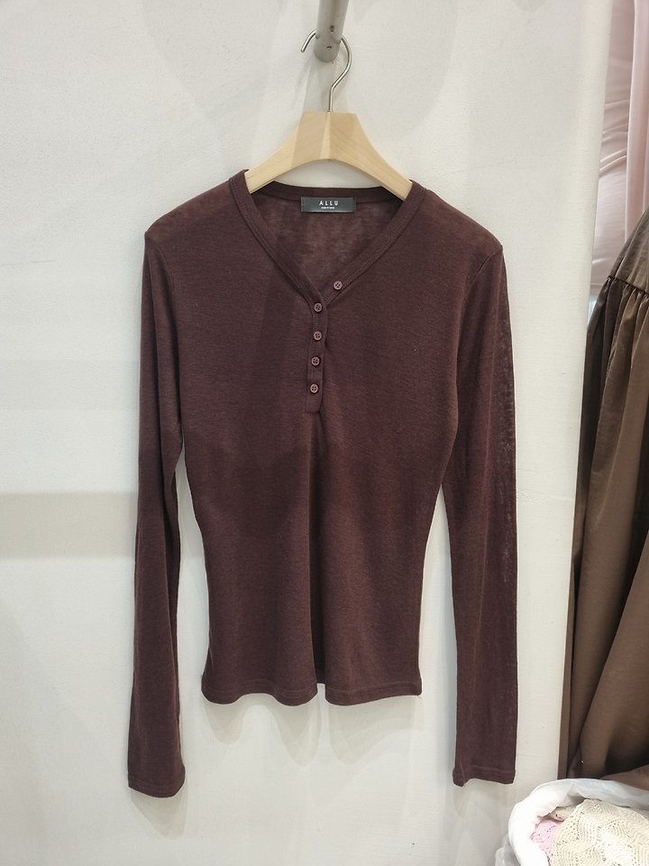 Wool Tencel Button Tee by Allu for Women - view 5