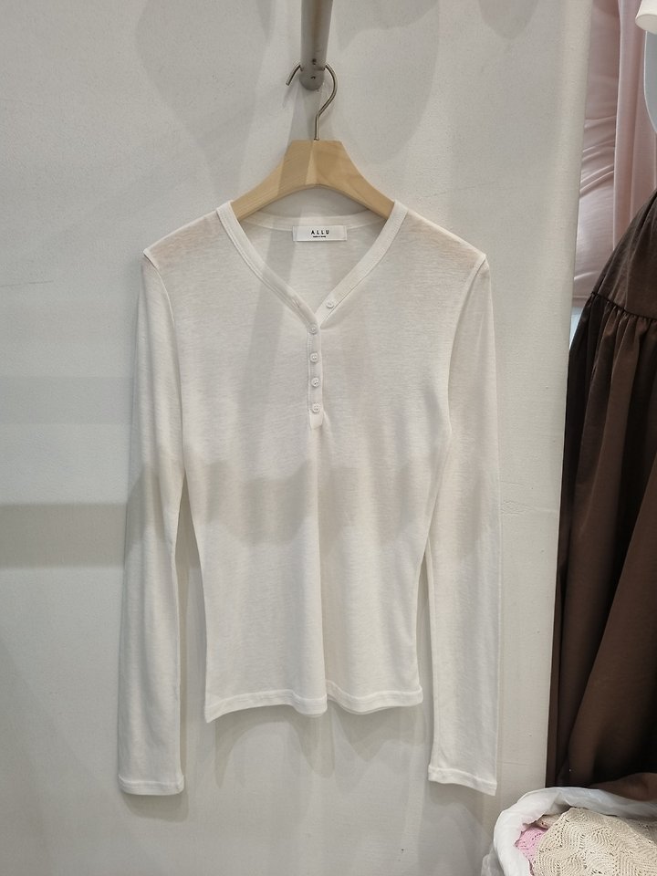 Wool Tencel Button Tee by Allu for Women - view 6