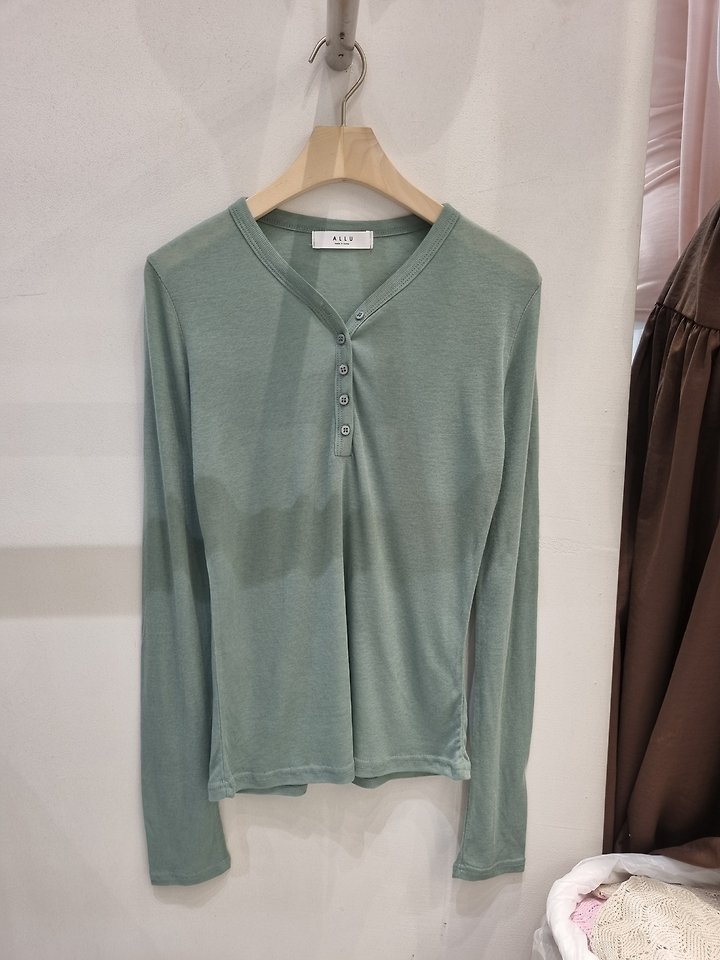 Wool Tencel Button Tee by Allu for Women - view 7