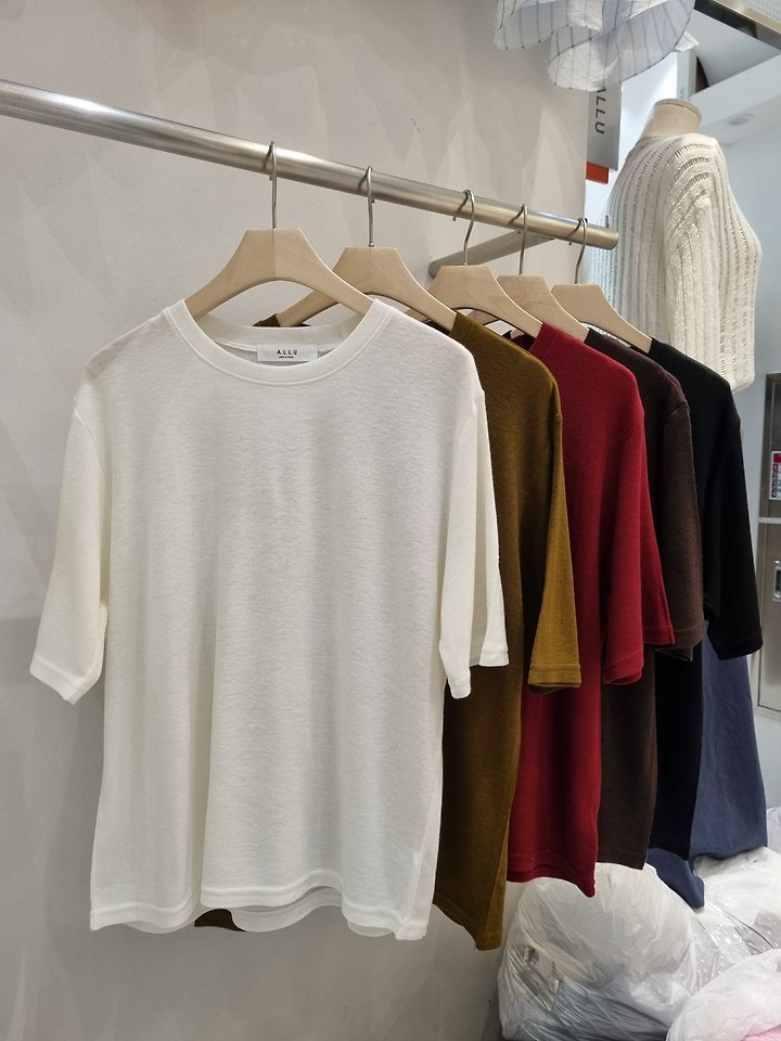Wool Tencel Short Sleeve Tee by Allu for Women - view 8