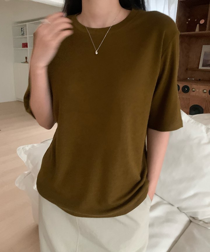 Wool Tencel Short Sleeve Tee by Allu for Women - view 2