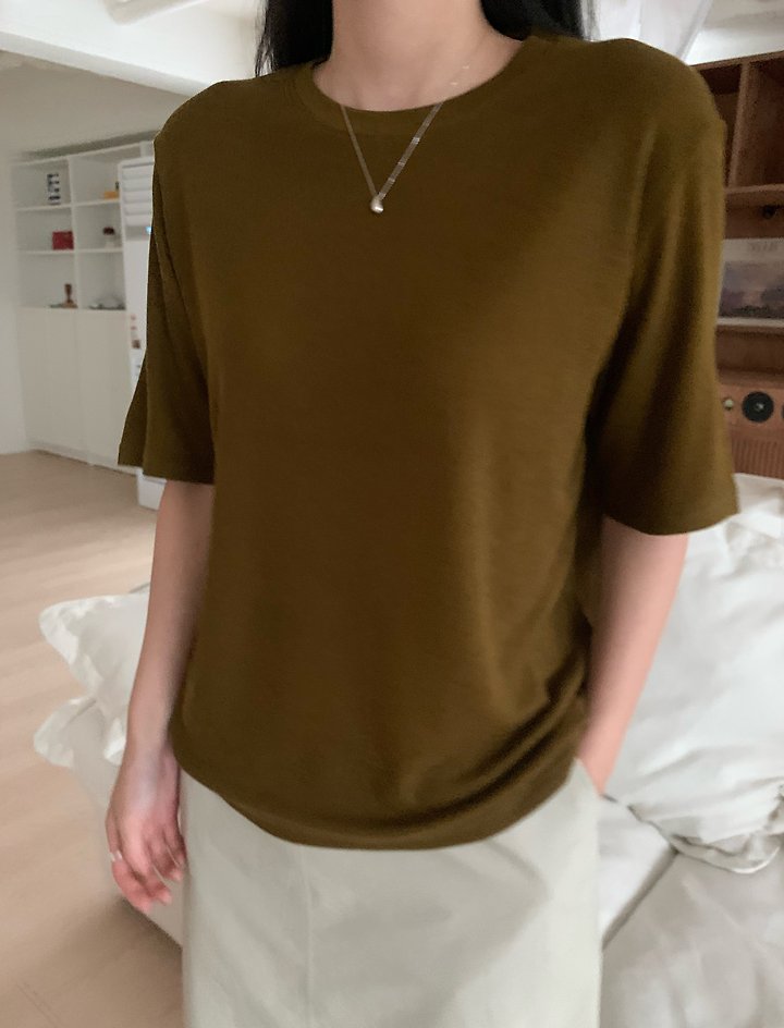Wool Tencel Short Sleeve Tee by Allu for Women - view 3
