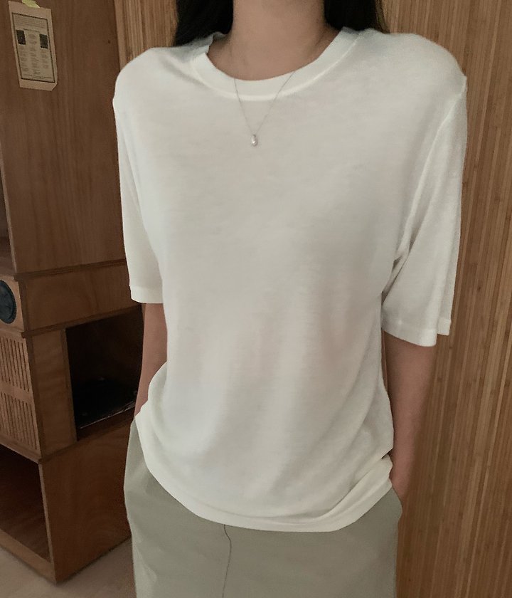 Wool Tencel Short Sleeve Tee by Allu for Women - view 4