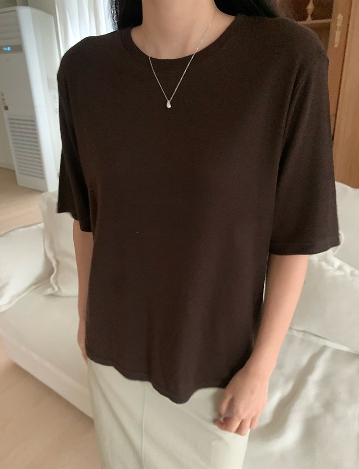 Wool Tencel Short Sleeve Tee by Allu for Women - view 6