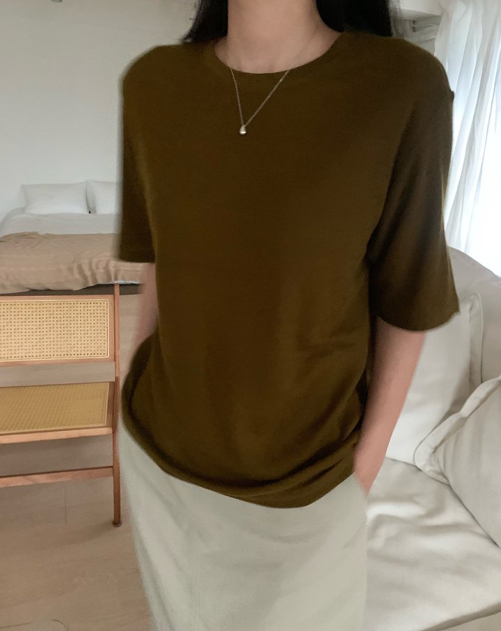 Wool Tencel Short Sleeve Tee by Allu for Women - view 7