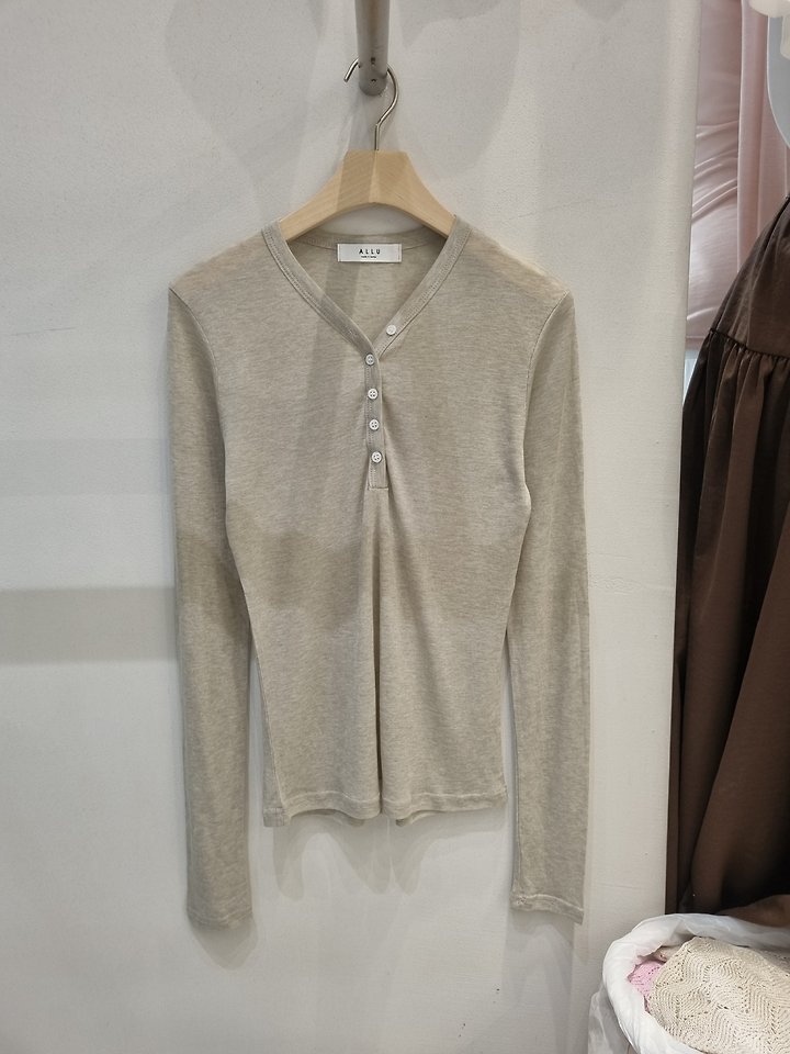 Wool Tencel Button Tee by Allu for Women - view 8