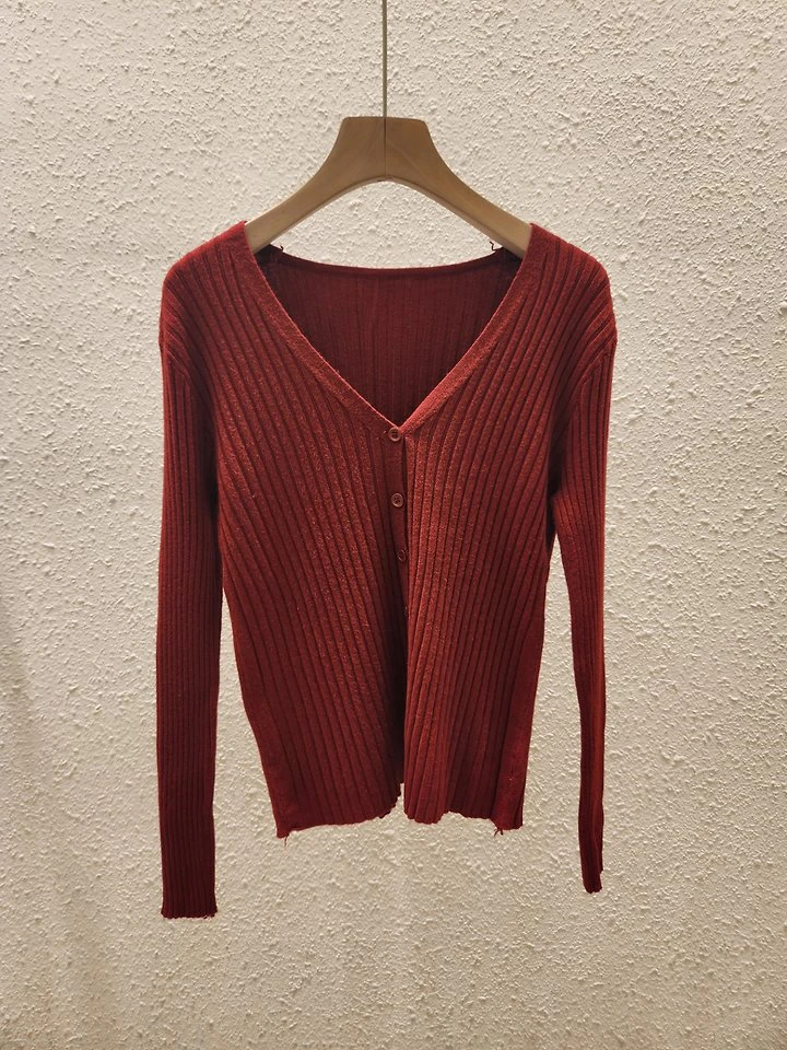Ribbed V-Neck Cardigan by Another Plan for Women - view 4