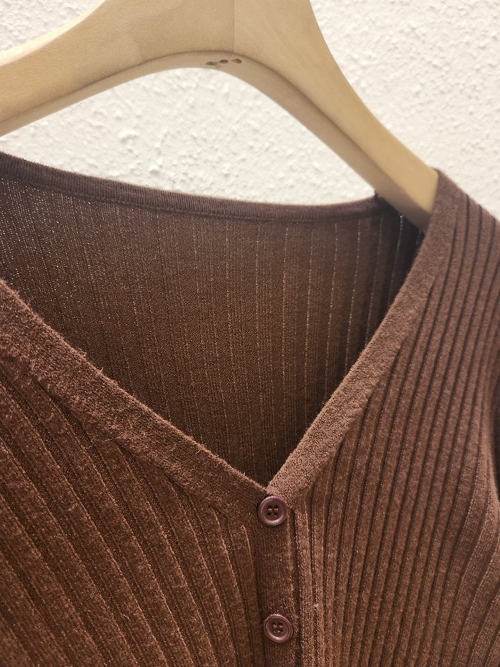 Ribbed V-Neck Cardigan by Another Plan for Women - view 6