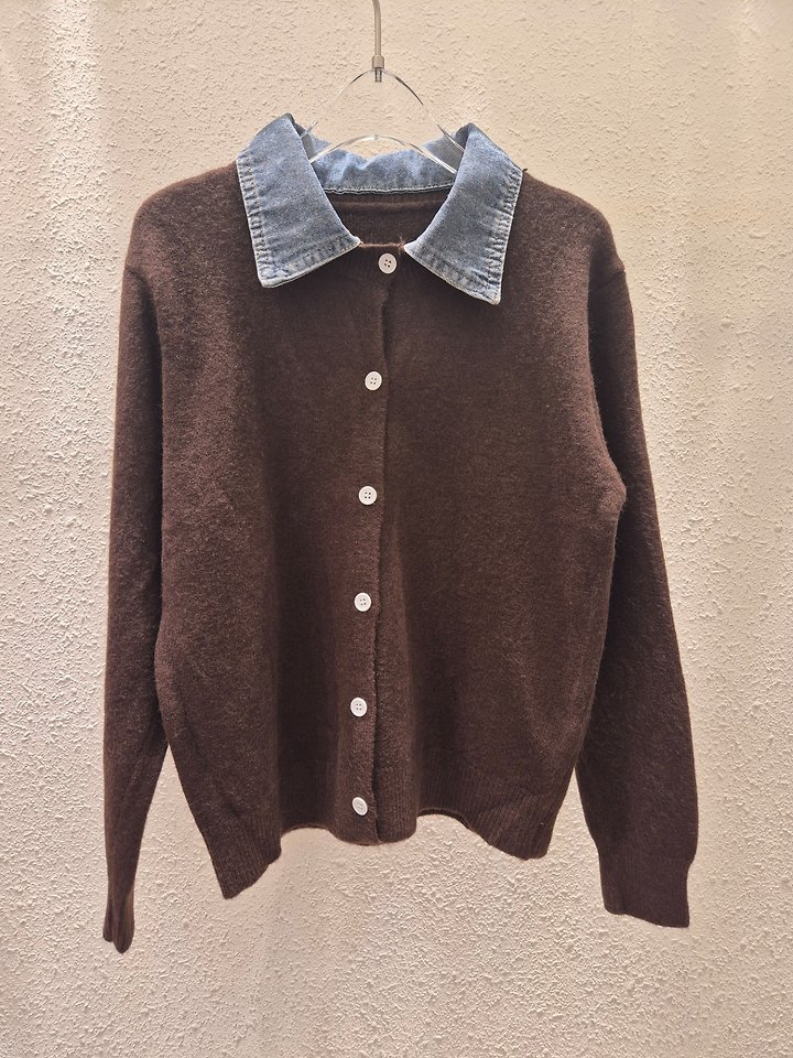 Denim Collar Cardigan by Another Plan for Women - view 2
