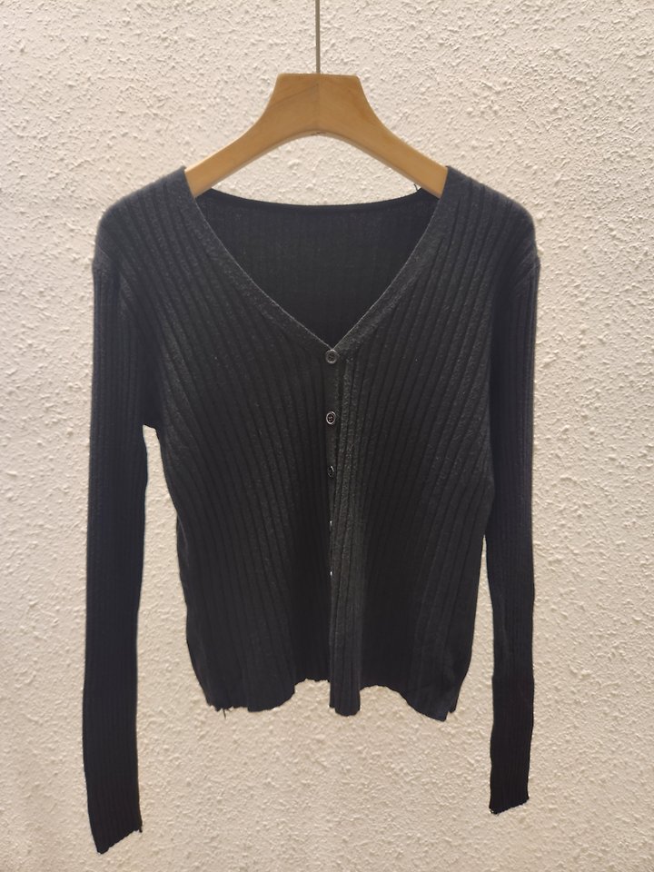 Ribbed V-Neck Cardigan by Another Plan for Women - view 5