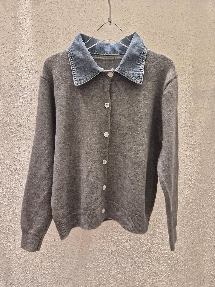 Denim Collar Cardigan by Another Plan for Women - view 1