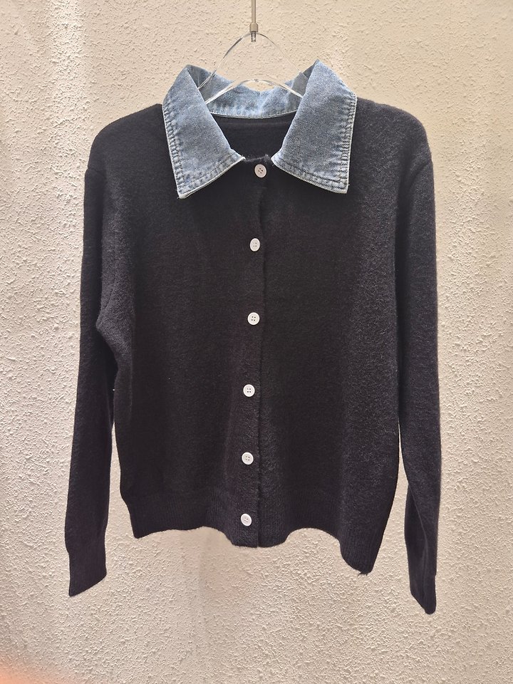 Denim Collar Cardigan by Another Plan for Women - view 3