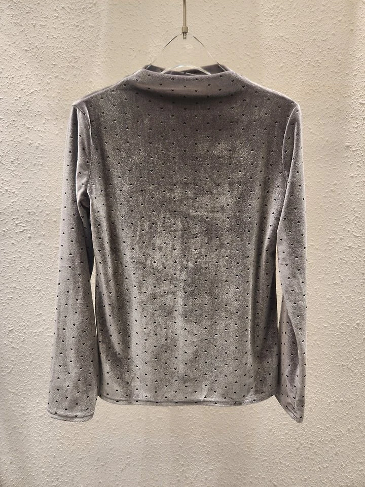 Mini Heart Velvet Half Turtleneck Tee by Another Plan for Women - view 2