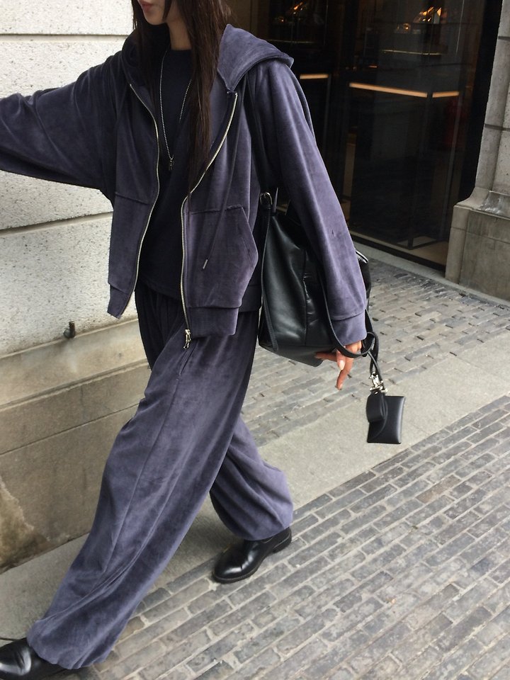 Veloure Hood Zip-up by Anou for Women - view 9