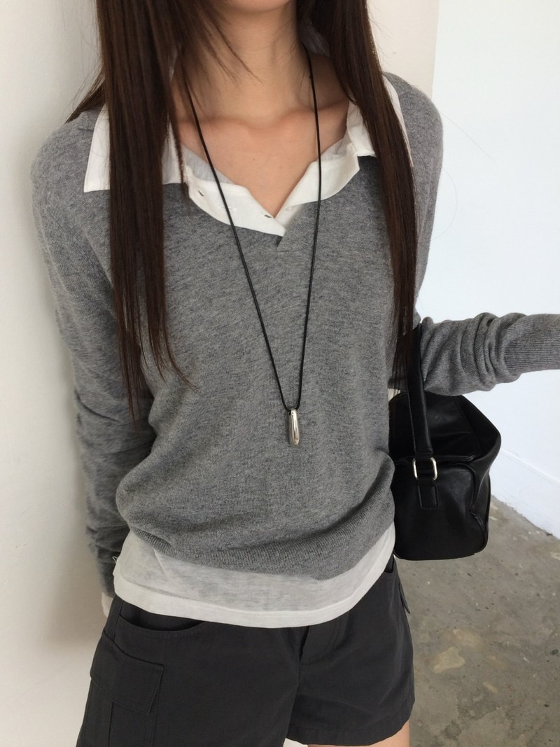 Chloe Collar Knit Top by Anou for Women - view 11