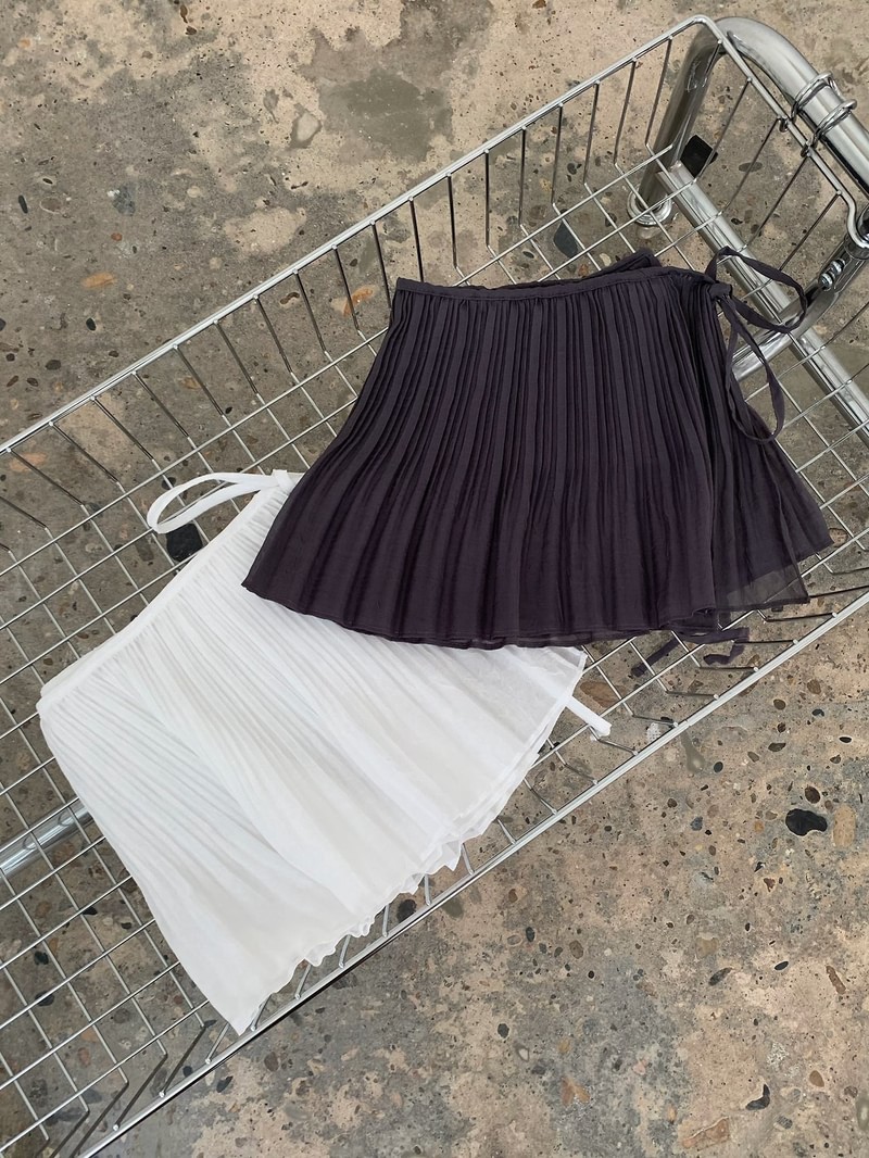 Bella Pleats Warp Skirt by Anou for Women - view 9