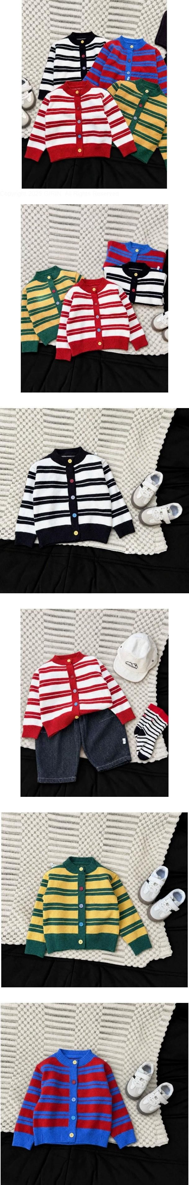 Small Striped Button Cardigan by Ante J for Baby - view 1