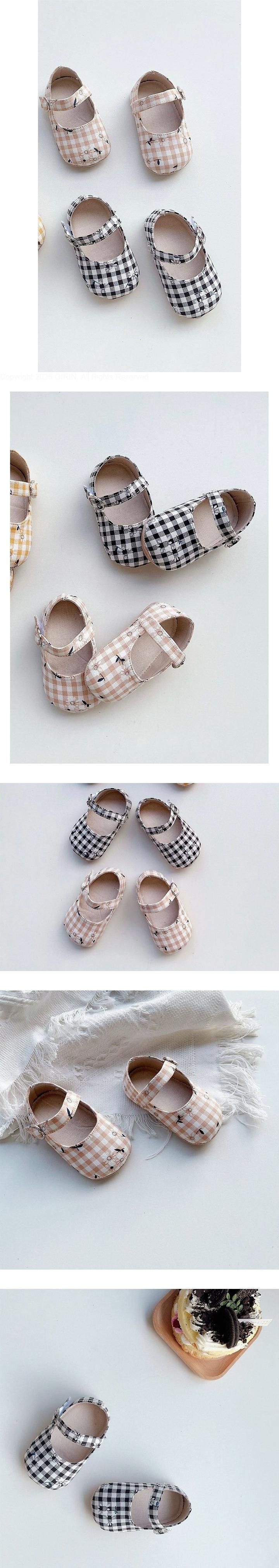 Small Check Floral Shoes by Ante J for Baby - view 1