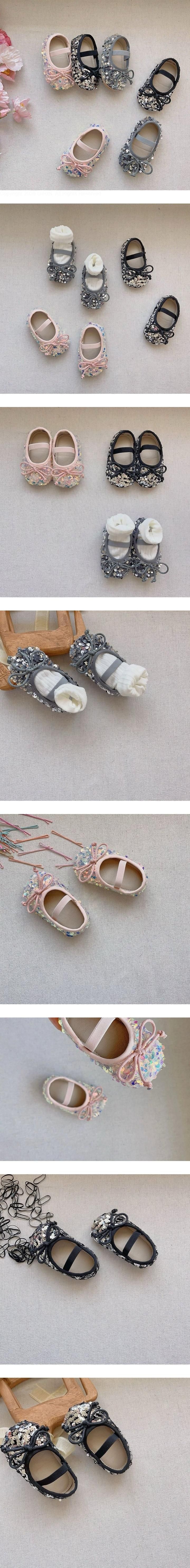 Small Spangle Ribbon Shoes by Ante J for Baby - view 1