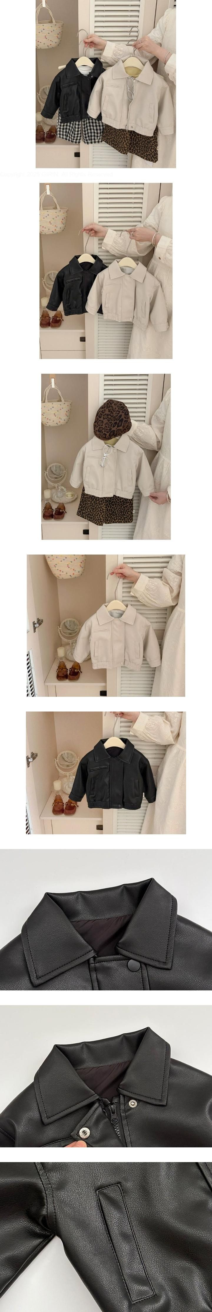 Small Basic Leather Jacket by Ante J for Baby - view 1