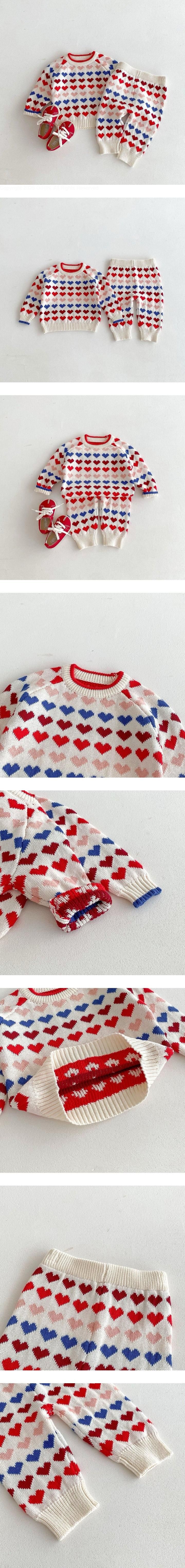 Colorful Heart Knit Top & Bottom Set by Ante J for Baby - view 1