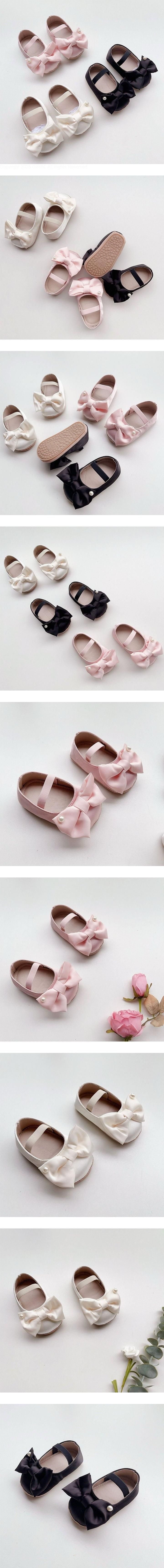 Small Pearl Big Ribbon Shoes by Ante J for Baby - view 1