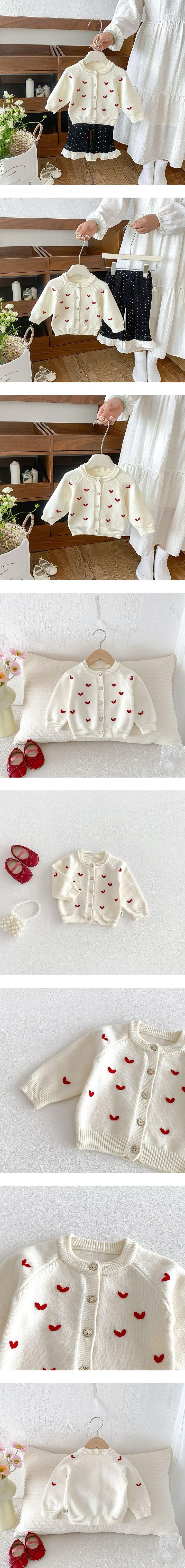 Cute Hearts Cardigan by Ante J for Baby - view 1