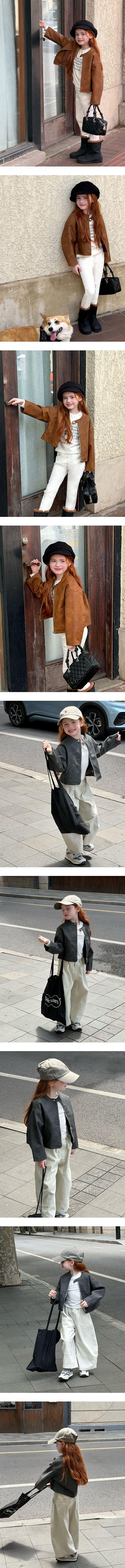 Gemma Classic Leather Jacket by Ante J for Child - view 1