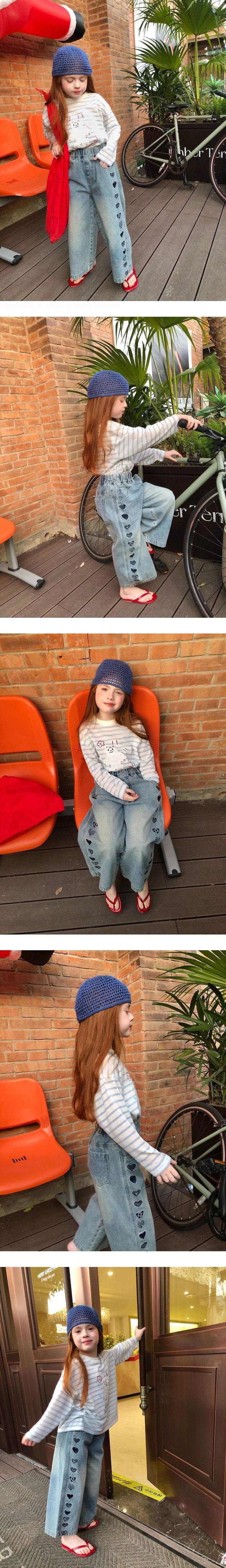 Hearts Denim Pants by Ante J for Child - view 1