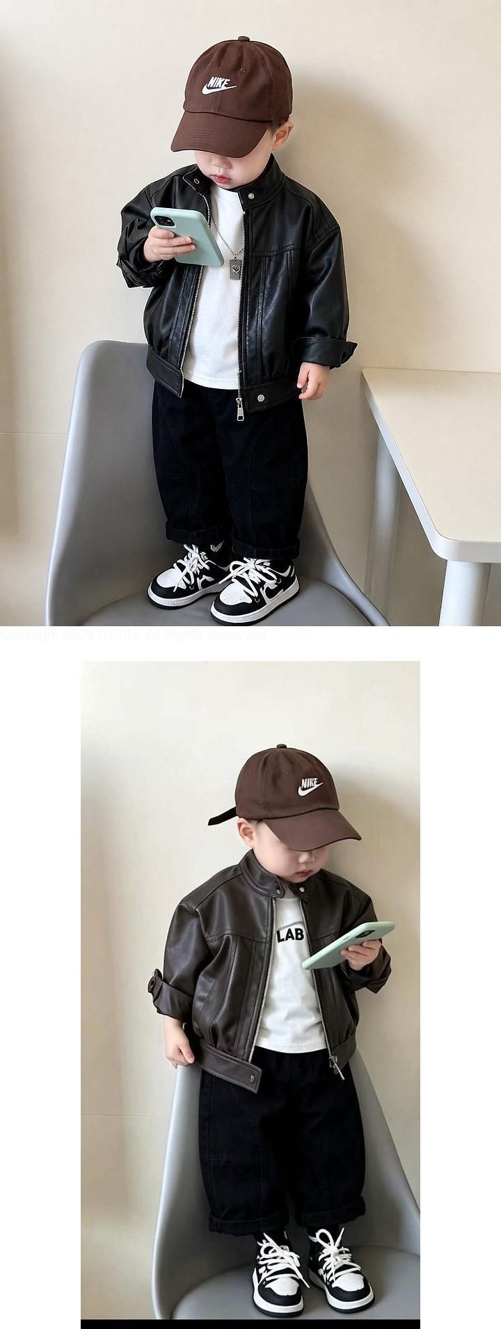 Normal Leather Jacket, Tee & Pants 3-Piece Top & Bottom Set by Ante J for Child - view 1