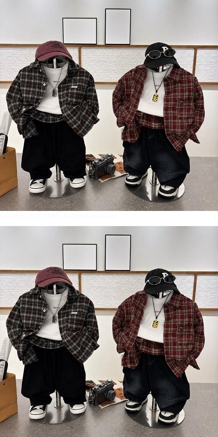 Check Shirt & Jeans 3-Piece Top & Bottom Set by Ante J for Child - view 1