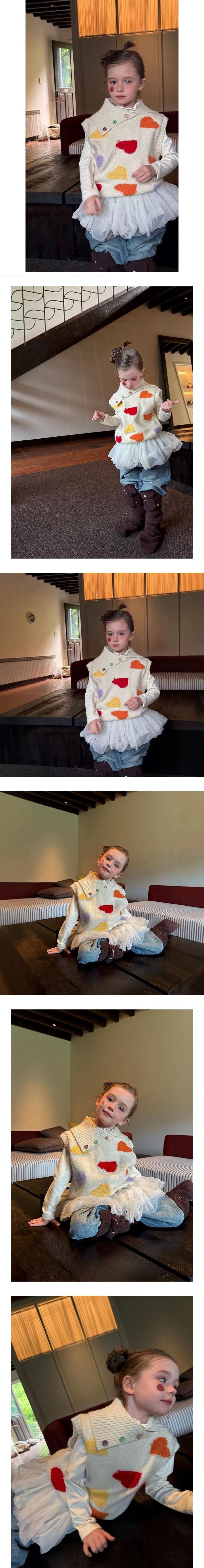 Hearts Button Vest by Ante J for Child - view 1