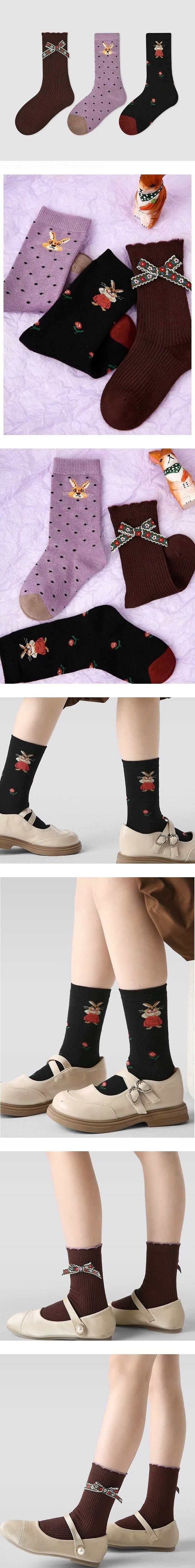 Ribbon Rose Rabbit Socks Set by Ante J for Child - view 1